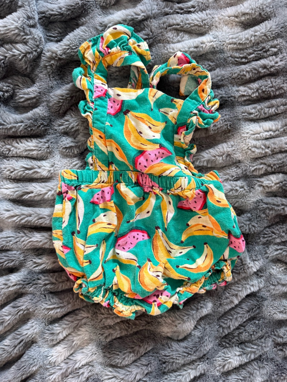 Old Navy Green Banana & Pink Watermelon Baby Romper